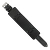 Vintage Style Wide Watch Band Cuff Style 22mm Black Leather Strap 7 3/4 Inch Length