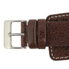 Vintage Style Wide Watch Band Cuff Style 20mm Brown Leather Strap 7 3/4 Inch Length