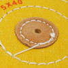5 Inch Yellow Treated Muslin Polishing Buff 3 Rows Stitching with Leather Center