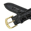 Hadley Roma Black 11 mm Croco Grain Padded Stitched Watch Strap 6 5/8 Inch Length