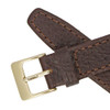 Leather Watch Band 15mm Brown Polished Calf Flat 7 1/2 Inch Length