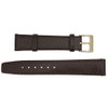 18mm Buffalo Grain Brown Open End Clip On Leather Watch Band 7 3/8 Inch Length