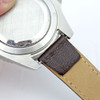18mm Buffalo Grain Brown Open End Clip On Leather Watch Band 7 3/8 Inch Length