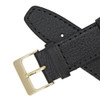 18mm Buffalo Grain Black Open End Clip On Leather Watch Band 7 3/8 Inch Length