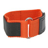 22mm Black/Orange Nylon And Leather Watch Strap Velcro® Style Sport Band 9 Inch Length