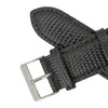 22mm Watch Band Black Lizard Grain Leather 7 1/2 Inch Length