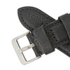 24mm Vegan Black Microfiber Watch Band 7 3/4 Inch Length
