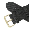 Black Leather Watch Strap 24mm Stitched Lizard Grain 7 1/2 Inch Length