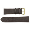Brown Leather Watch Strap 24mm Stitched Lizard Grain 7 1/2 Inch Length