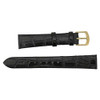 Hadley Roma 16mm Alligator Grain Black Leather Watch Band 7 1/4 Inch Length