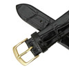  Hadley Roma 18mm Alligator Grain Black Leather Watch Band 7 1/4 Inch Length