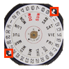Hattori Japan 3 Hand Quartz Watch Movement VX33.2 Day And Date 3:00 Overall Height 4.9mm