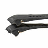 Black Leather Watch Band 22mm Curved Alligator Grain 8 Inch Length
