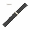 Black Leather Watch Band 24mm Curved Alligator Grain 8 1/4 Inch Length