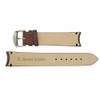 Brown Leather Watch Band 22mm Curved Alligator Grain 8 Inch Length