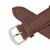 Brown Leather Watch Band 22mm Curved Alligator Grain 8 Inch Length