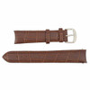 Brown Leather Watch Band 22mm Curved Alligator Grain 8 Inch Length