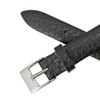 14mm Calf Leather Watch Band Black Crushed Style 7 1/8 Inch Length