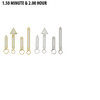 Watch Hands To Fit Minute Hand Hole Size 1.50mm And Hour Hand Hole Size 2.00mm