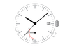 Epson® Japanese Solar 4 Hand Quartz Watch Movement VS54 Battery Indicator Hand At 6:00  Date At 3:00 Overall Height 7.0mm