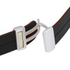 20mm Silicone Watch Band with Magnetic Clasp Black With Orange 7 5/8 Inch Length
