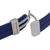 20mm Silicone Watch Band with Magnetic Clasp Navy Blue With White 7 5/8 Inch Length