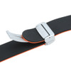 20mm Silicone Watch Band with Magnetic Clasp Orange With Black 7 5/8 Inch Length