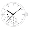 Epson® Japan Multifunction 5 Hand Quartz Watch Movement VX7R Overall Height 6.2mm