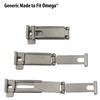 Imitation Made to Fit Omega® Style Bottom Sliding Portion Watch Band Buckle Clasp