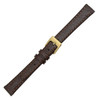 12 mm Buffalo Grain Brown Open End Clip On Leather Watch Band 6 1/2 Inch Length