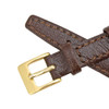 12 mm Buffalo Grain Brown Open End Clip On Leather Watch Band 6 1/2 Inch Length