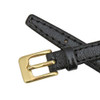 8 mm Buffalo Grain Black Open End Clip On Leather Watch Band 6 3/4 Inch Length
