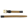 10 mm Buffalo Grain Black Open End Clip On Leather Watch Band 6 Inch Length