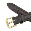 12mm Leather Watch Band Dark Brown Stitched Alligator Grain 6 5/8 Inch Length
