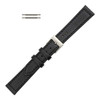 Flat Watch Band 16mm Classic Calf Black Leather 7 3/8 Inch Length