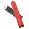 Black Leather 24MM Alligator Grain Stitched with Red Silicone Lining