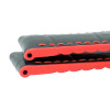 Black Leather 24MM Alligator Grain Stitched with Red Silicone Lining