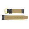 Black Leather Watch Strap 18mm Shiny Flat Croco Grain 7 1/2 Inch Length