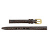 Brown Leather Watch Strap 10mm Shiny Flat Croco Grain 6 3/4 Inch Length