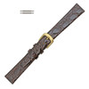Brown Leather Watch Strap 12mm Shiny Flat Croco Grain 6 3/4 Inch Length