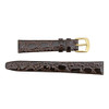 Brown Leather Watch Strap 12mm Shiny Flat Croco Grain 6 3/4 Inch Length