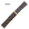 Brown Leather Watch Strap 18mm Shiny Flat Croco Grain 7 1/2 Inch Length