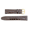 Brown Leather Watch Strap 18mm Shiny Flat Croco Grain 7 1/2 Inch Length