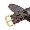 Brown Leather Watch Strap 18mm Shiny Flat Croco Grain 7 1/2 Inch Length