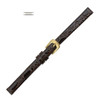 Brown Leather Watch Strap 8mm Shiny Flat Croco Grain 6 3/4 Inch Length