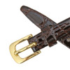 Brown Leather Watch Strap 8mm Shiny Flat Croco Grain 6 3/4 Inch Length