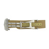 Beige Ribbed Nylon Watch Band with Deployant Clasp 18mm Strap 9 14/16 Inch Length