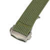 Olive Ribbed Nylon Watch Band with Deployant Clasp 20mm Strap 9 14/16 Inch Length