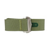 Olive Ribbed Nylon Watch Band with Deployant Clasp 22mm Strap 9 14/16 Inch Length