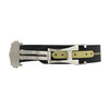 Black and Cream Stripped Ribbed Nylon Watch Band with Deployant Clasp 18mm Strap 9 14/16 Inch Length